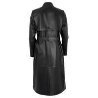 Laira Siyah Kadın Deri Trençkot