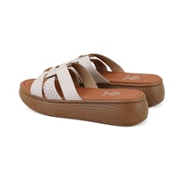 Laurie Bej Kadın Dolgu Topuklu Deri Terlik