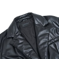 Lena Siyah Kadın Puffer Deri Kaban