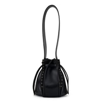 Lesi Siyah Kadın Deri Omuz Çantası