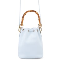 Lexy Mavi Kadın Bambu Askılı Deri Omuz Çantası