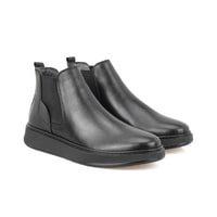 Liene Siyah Erkek Lastikli Deri Bot