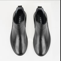 Liene Siyah Erkek Lastikli Deri Bot