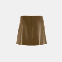 Limited Edition Kadın Kahve Kısa Deri Etek