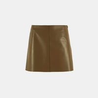 Limited Edition Kadın Kahve Kısa Deri Etek