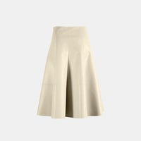 Limited Edition Kadın Krem Uzun Deri Etek