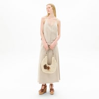 Limited Edition Kadın Pudra Uzun Süet Etek