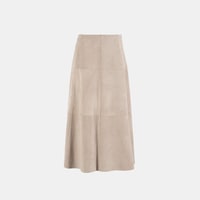 Limited Edition Kadın Pudra Uzun Süet Etek
