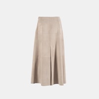 Limited Edition Kadın Pudra Uzun Süet Etek