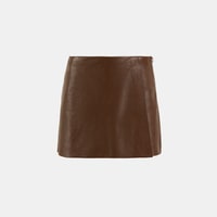 Limited Edition Kadın Taba Deri Şort Etek