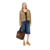 Limited Edition Kadın Vizon Süet Kısa Ceket