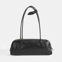 Limited Edition Siyah Kadın Yaprak Detaylı Deri Omuz Çantası