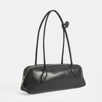 Limited Edition Siyah Kadın Yaprak Detaylı Deri Omuz Çantası