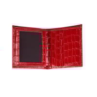 Linoa Kırmızı Kadın Kroko Baskılı Deri Cüzdan