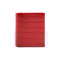 Linoa Kırmızı Kadın Kroko Baskılı Deri Cüzdan