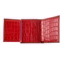 Linoa Kırmızı Kadın Kroko Baskılı Deri Cüzdan