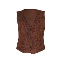 Liona Leopar Baskılı Kadın Çift Taraflı Yelek