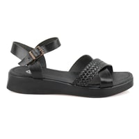 Lou Siyah Kadın Deri Sandalet