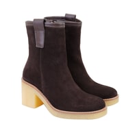 Loza Kahve Kadın Topuklu Süet Deri Bot