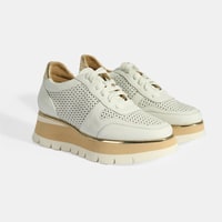 Luca Grossi Kadın Beyaz Bağcıklı Deri Spor Ayakkabı