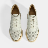 Luca Grossi Kadın Beyaz Bağcıklı Deri Spor Ayakkabı