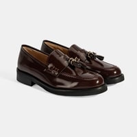 Luca Grossi Kadın Bordo Püskül Detaylı Deri Loafer