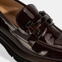 Luca Grossi Kadın Bordo Toka Detaylı Rugan Loafer