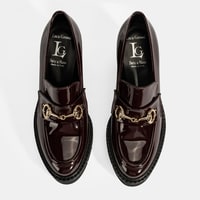 Luca Grossi Kadın Bordo Toka Detaylı Topuklu Rugan Loafer