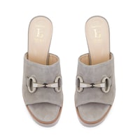 Luca Grossi Kadın Gri Topuklu Terlik