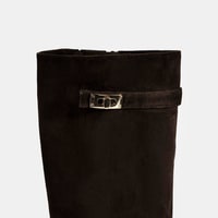 Luca Grossi Kadın Kahve Metal Kilit Detaylı Süet Çizme