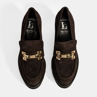 Luca Grossi Kadın Kahve Toka Aksesuarlı Topuklu Süet Loafer