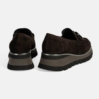 Luca Grossi Kadın Kahve Toka Detaylı Dolgu Topuklu Süet Loafer