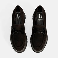 Luca Grossi Kadın Kahve Toka Detaylı Dolgu Topuklu Süet Loafer