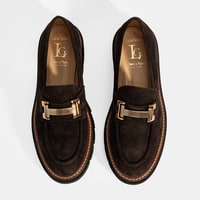 Luca Grossi Kadın Kahve Toka Detaylı Süet Loafer