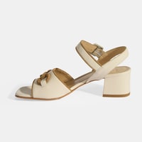 Luca Grossi Kadın Krem Ayarlanabilir Tokalı Deri Sandalet