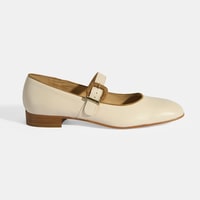 Luca Grossi Kadın Krem Toka Aksesuarlı Deri Mary Jane Babet