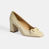 Luca Grossi Kadın Krem Toka Aksesuarlı Rugan Babet