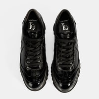 Luca Grossi Kadın Siyah Bağcıklı Rugan Spor Ayakkabı