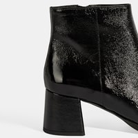 Luca Grossi Kadın Siyah Fermuarlı Topuklu Rugan Bot