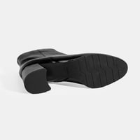 Luca Grossi Kadın Siyah Fermuarlı Topuklu Rugan Bot