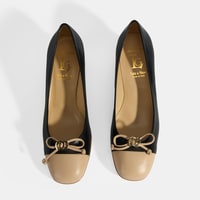 Luca Grossi Kadın Siyah Fiyonk Detaylı Deri Topuklu Ayakkabı