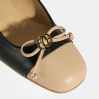 Luca Grossi Kadın Siyah Fiyonk Detaylı Deri Topuklu Ayakkabı