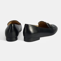 Luca Grossi Kadın Siyah Taşlı Toka Aksesuarlı Deri Loafer