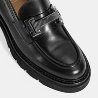 Luca Grossi Kadın Siyah Toka Detaylı Deri Loafer