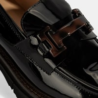 Luca Grossi Kadın Siyah Toka Detaylı Rugan Loafer