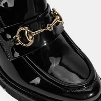 Luca Grossi Kadın Siyah Toka Detaylı Topuklu Rugan Loafer