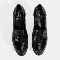 Luca Grossi Kadın Siyah Topuklu Rugan Klasik Ayakkabı