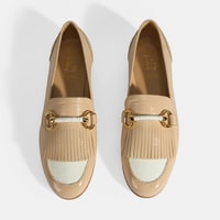 Luca Grossi Kadın Ten Toka Aksesuarlı Püsküllü Rugan Loafer