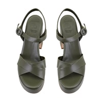 Luca Grossi Kadın Yeşil Platform Topuklu Sandalet