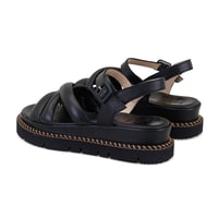 Luca Grossi Rachele Siyah Kadın Ayarlanabilir Tokalı Sandalet